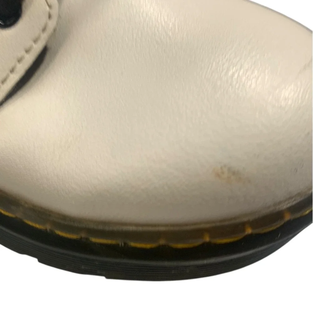 Dr Martens Kids White Zavala J Boots‎ Size 4 US M 5 US L Side Zip Lace Up